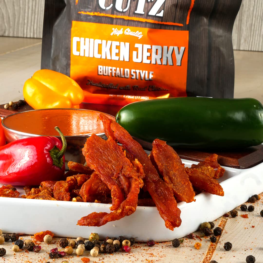 Wicked Cutz Buffalo Chicken Jerky 1-serving portion ideal for quick fuel