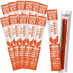Wicked Cutz Buffalo Chicken Sticks pack offers a convenient on-the-go protein snack.
