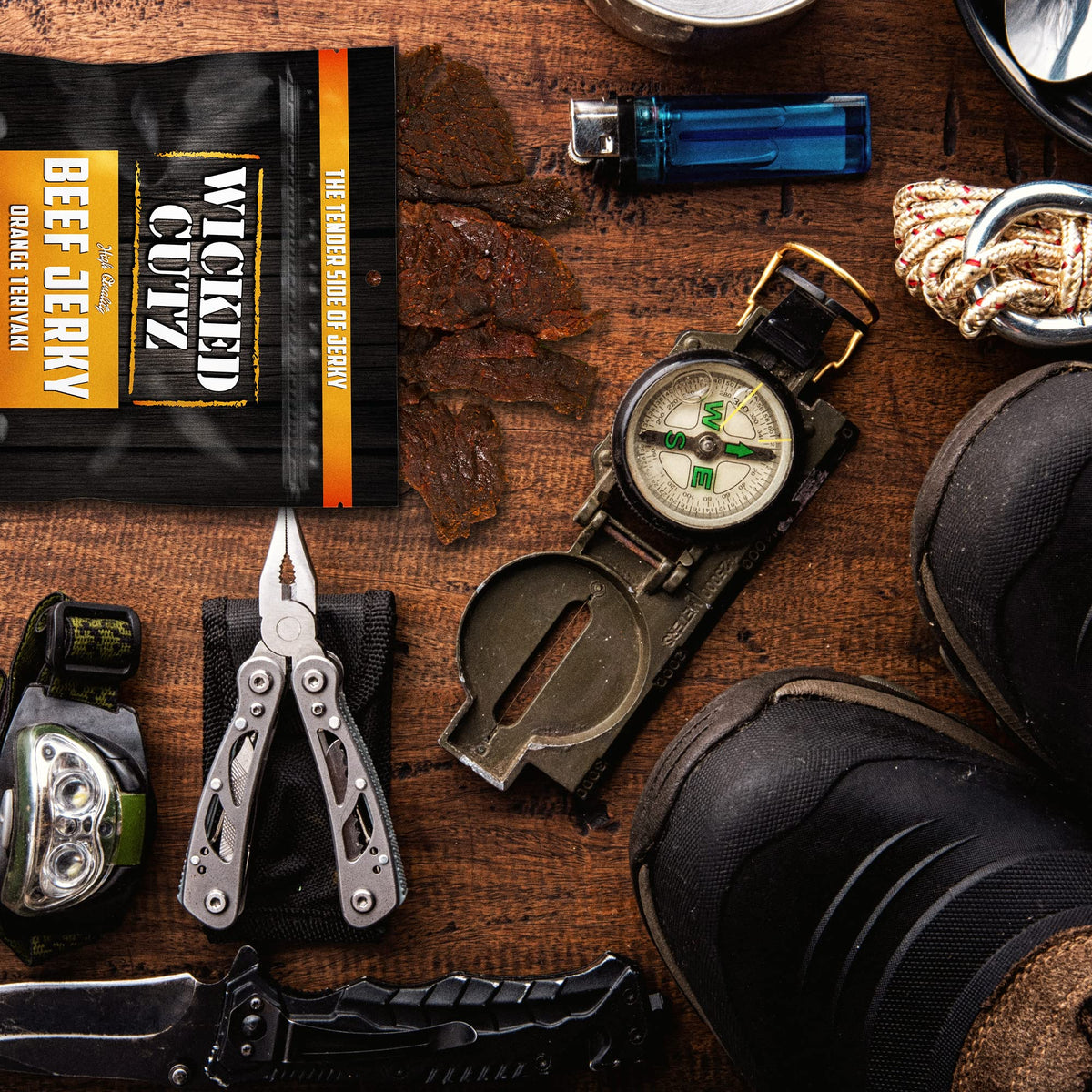 Wicked Cutz jerky on a serving plate, convenient snack idea