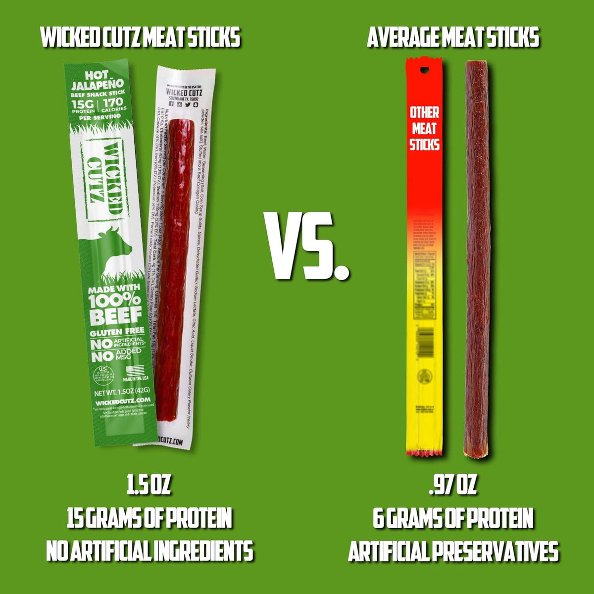 Wicked Cutz Volcanic Jalapeno close-up: bold heat and juicy texture for cravings