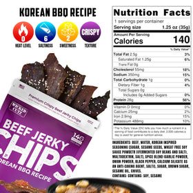 Wicked Cutz Korean BBQ beef jerky chips packfront—grab-and-go protein for busy days