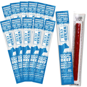 Wicked Cutz Original Peppered Beef Sticks pack front for quick keto snack