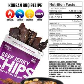 USA-made Wicked Cutz beef jerky chips packaging highlights quality.