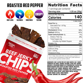 Wicked Cutz USA-made beef jerky chips crafted with quality ingredients.