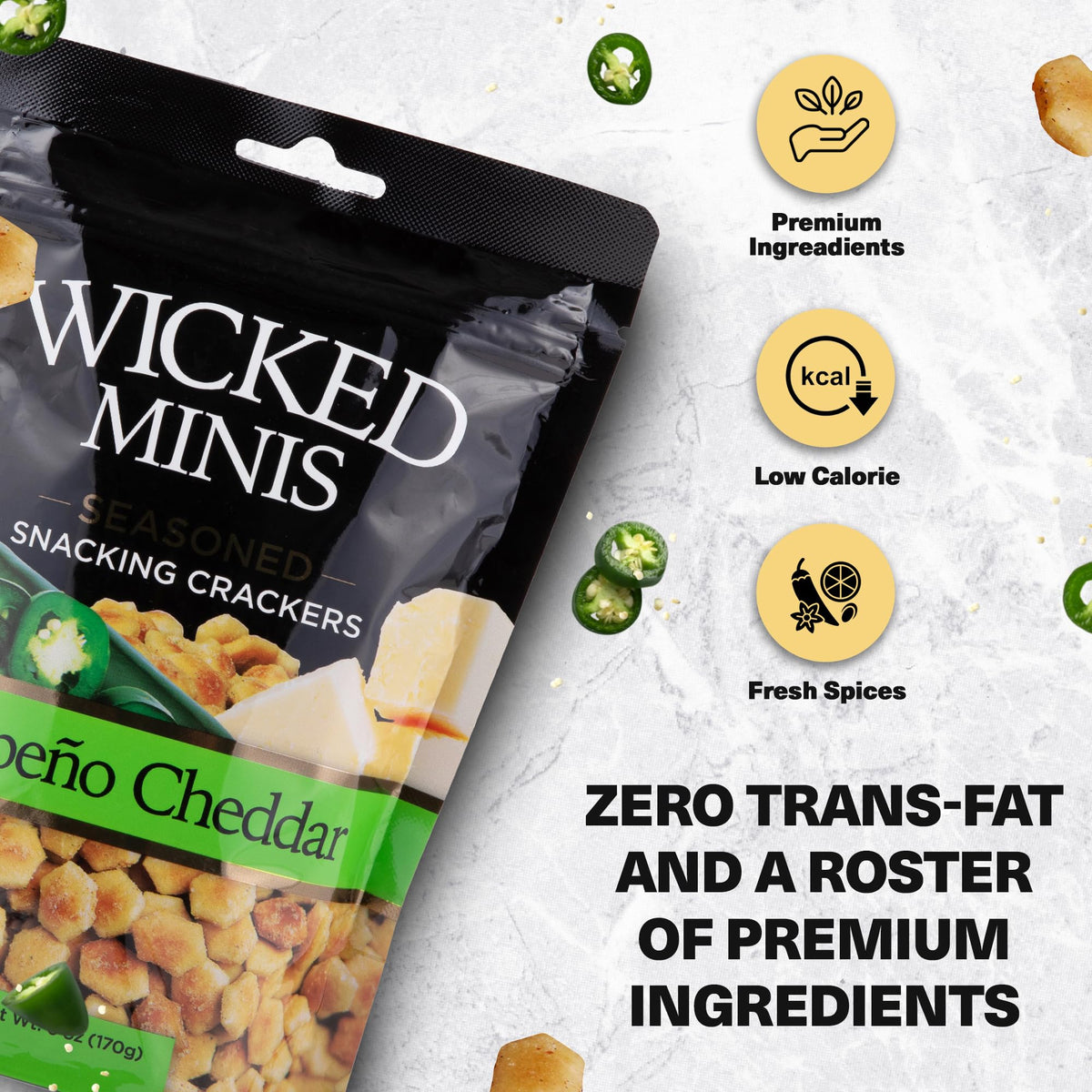 Wicked Minis Garlic Parmesan crackers deliver savory crunch with chowder.