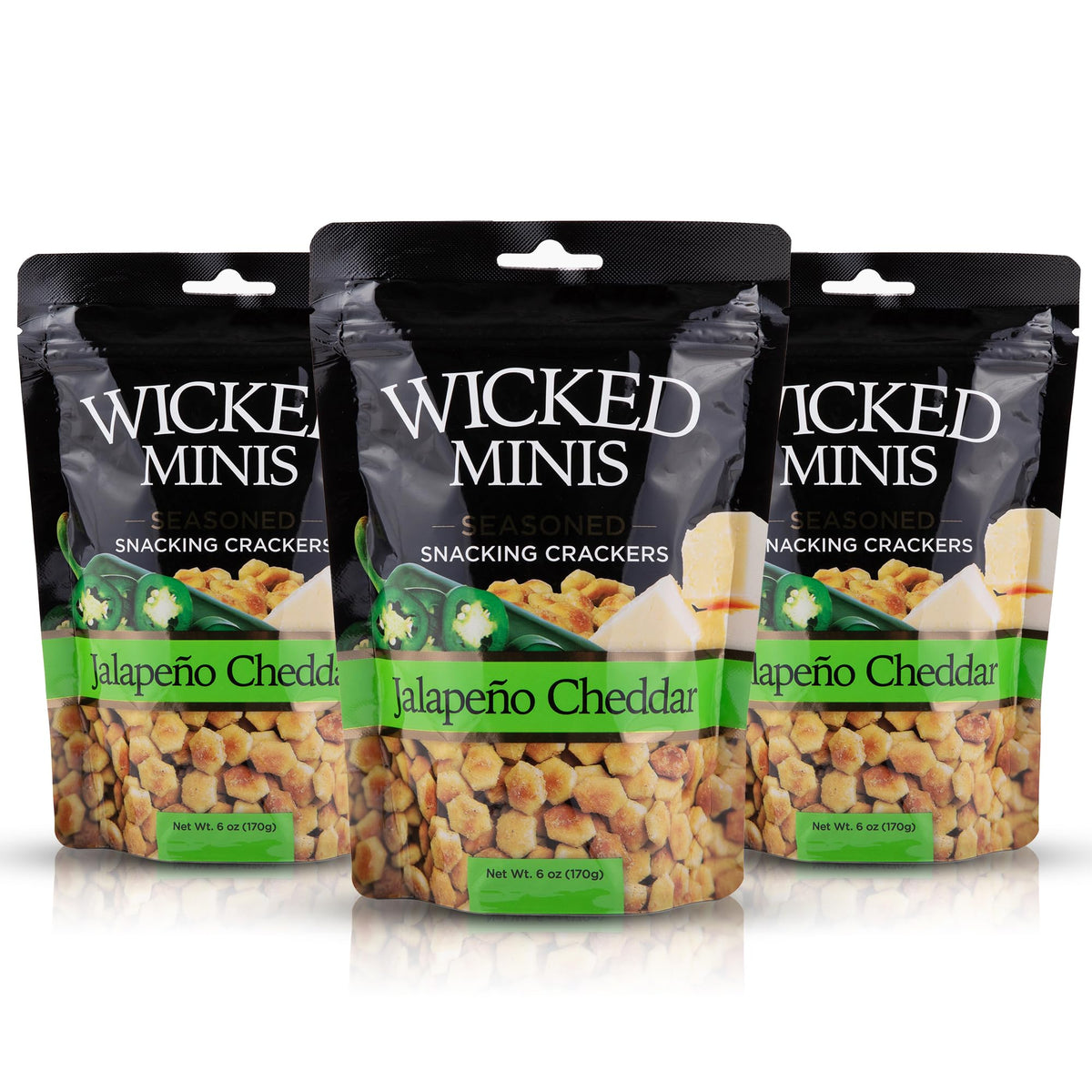 Wicked Minis Jalapeno Cheddar saltine crackers add heat to soups and snacks.