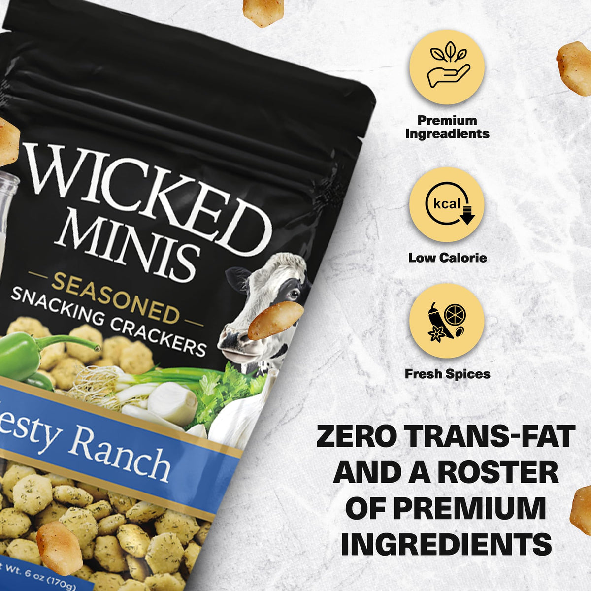 Wicked Minis Jalapeno Cheddar flavor close-up, adds zest