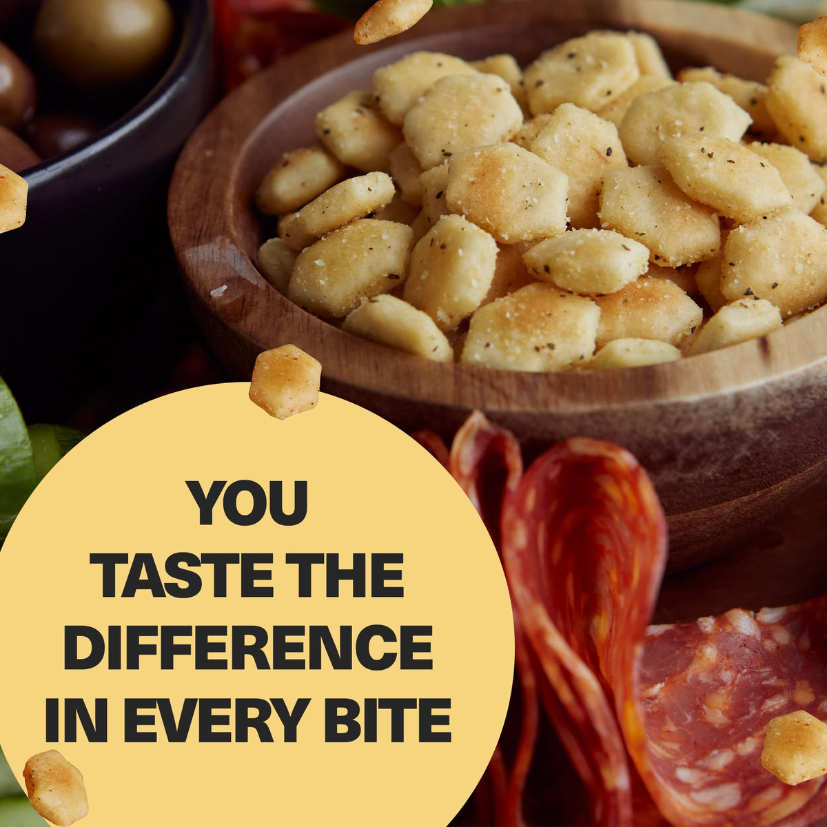 Wicked Minis crackers served in a bowl for party snacking.