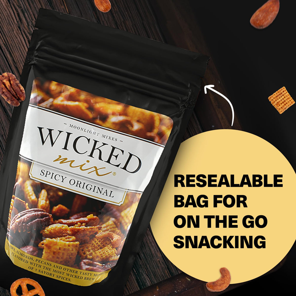 Wicked Mix zero trans fat snack option with premium mixed nuts.