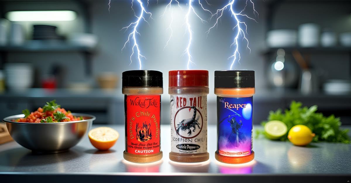 Wicked Reaper gift-set seals and jars on display for spice lovers and collectors.