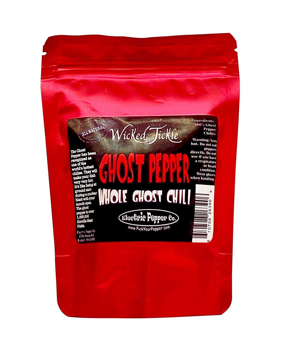 Wicked Tickle Carolina Reaper pods close-up, iconic heat and rich flavor for rubs.