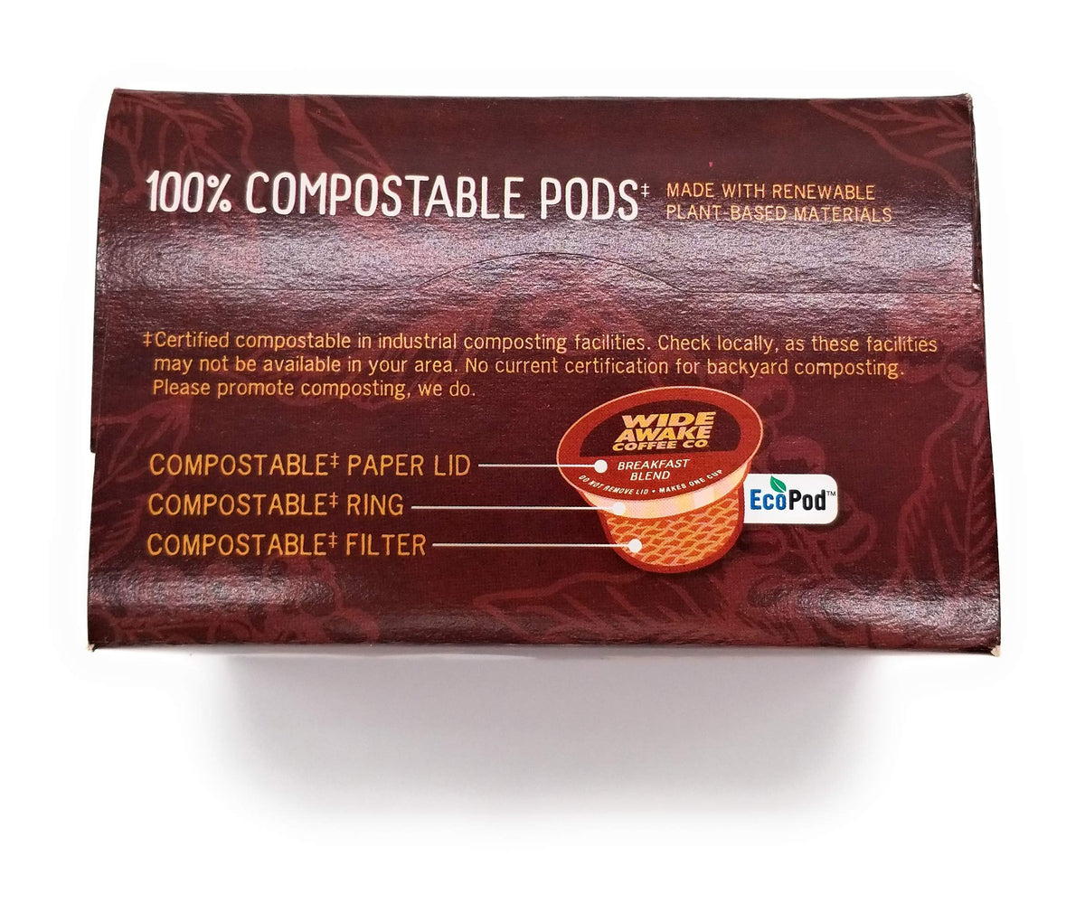 Wide Awake Coffee Donut Shop Blend with mesh technology for cleaner taste and less waste.