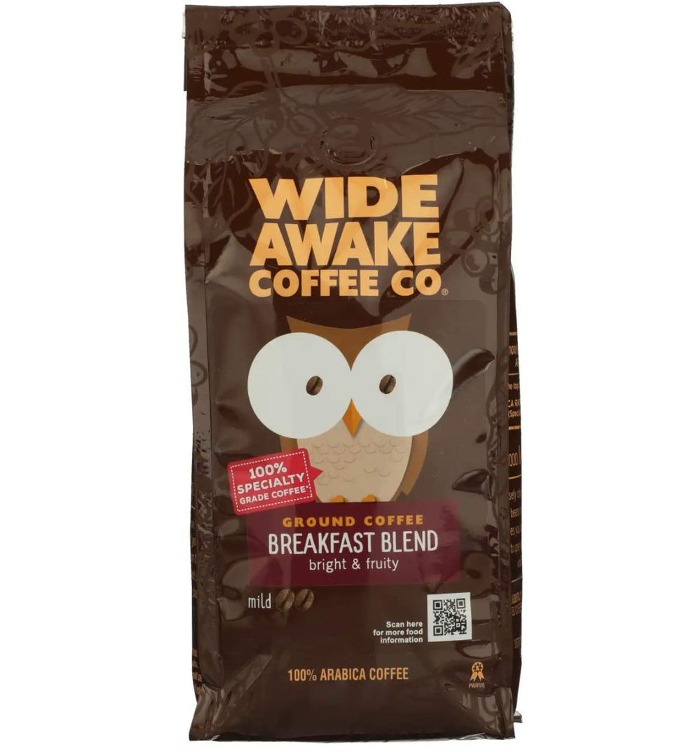 Wide Awake Coffee Breakfast Blend packshot showing 12 oz bag for daily use