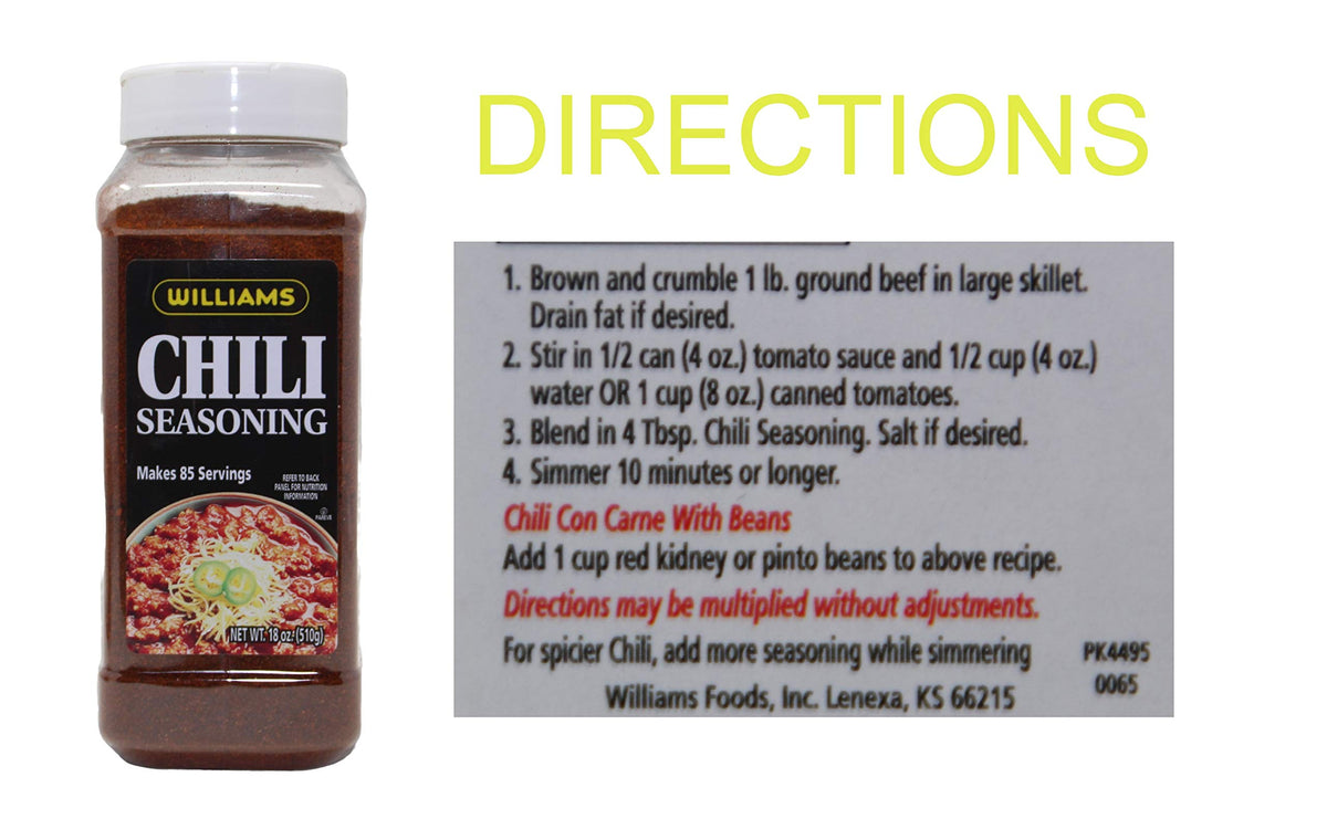 Wiiliams Chili Seasoning Mix spice texture closeup hints at rich flavor