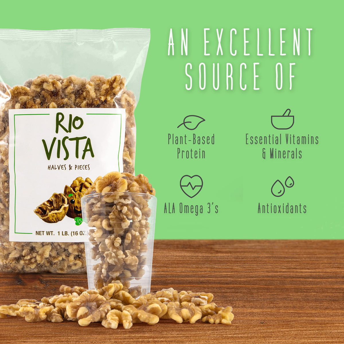 Wilbur Packing California-grown raw walnuts showcase natural freshness.