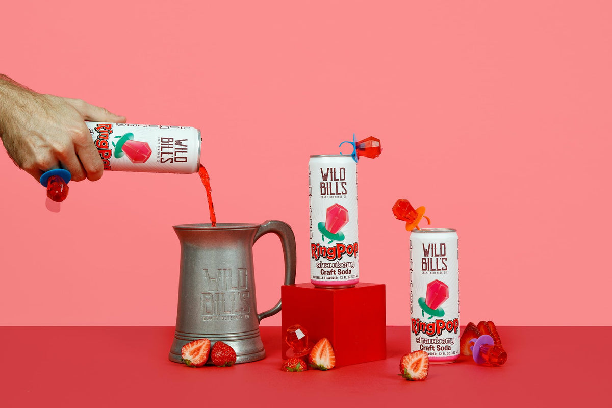 Wild Bill's Ring Pop Blue Raspberry can with playful flavor.