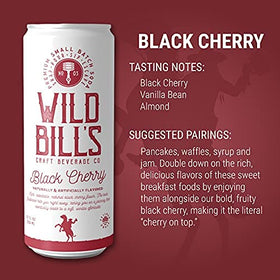 Wild Bill's Black Cherry Soda glass serve highlights a bold fruit-forward finish.