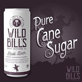 Wild Bill's Classic Root Beer bottle foam closeup highlighting frothy texture