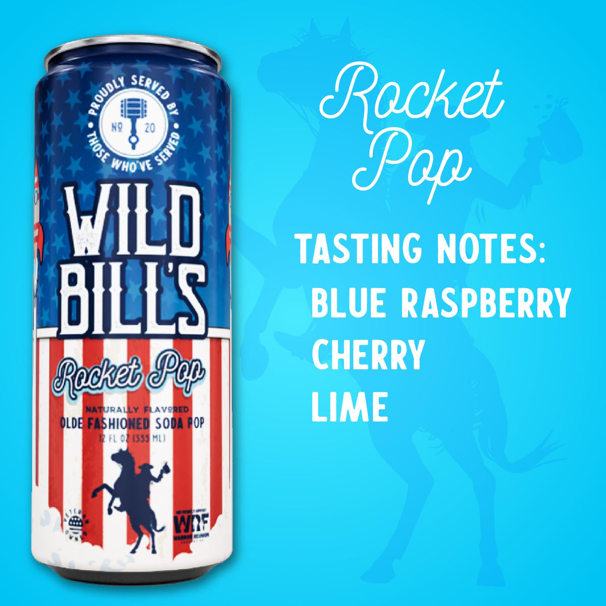 Wild Bill's bottle pour shows smooth, fizzy Rocket Pop for hot days.