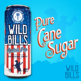 Close-up of rockets-inspired artwork on a can promoting caffeine-free flavor.