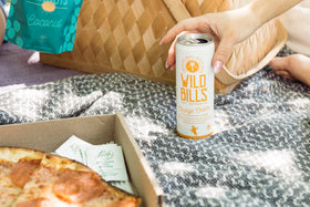 Wild Bill's soda label front showcases retro branding and cane sugar appeal.