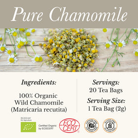 Wild Bliss chamomile cup for kids, sweet apple-like flavor.