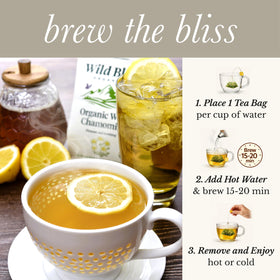 Wild Bliss organic chamomile flowers, pure and additive-free.