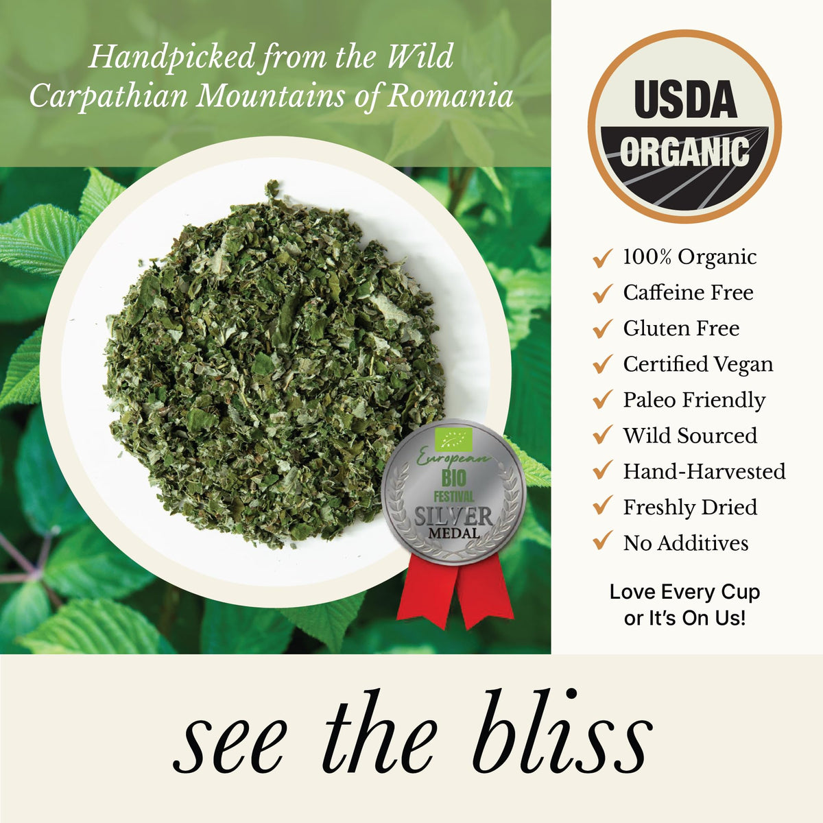 Wild Bliss raspberry leaf tea steeping setup invites calm ritual and flavor.
