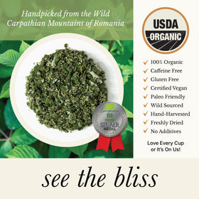 Wild Bliss raspberry leaf tea steeping setup invites calm ritual and flavor.