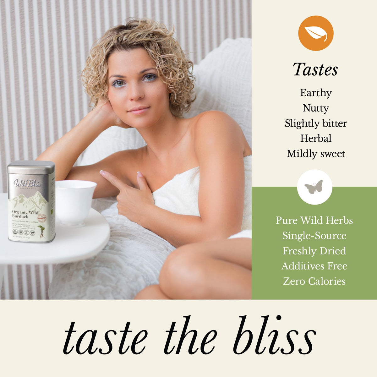 Wild Bliss Single-origin burdock delivers pure infusion