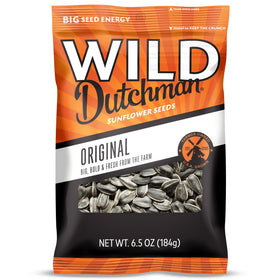 Wild Dutchman roasted sunflower seeds in original salted bag—freshness ready to enjoy