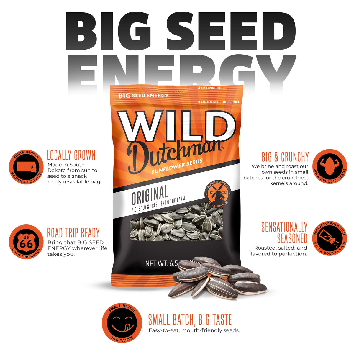 Small-batch roasted seeds from South Dakota deliver consistent crunch and aroma