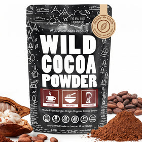 Wild Foods Organic Cocoa Powder unsweetened jar for pure baking