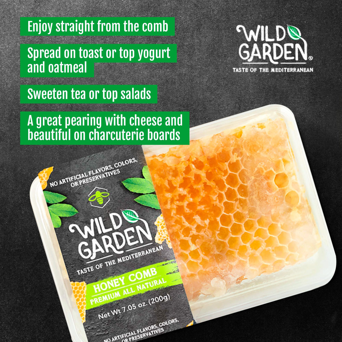 Wild Garden honeycomb tea infusion adding natural sweetness