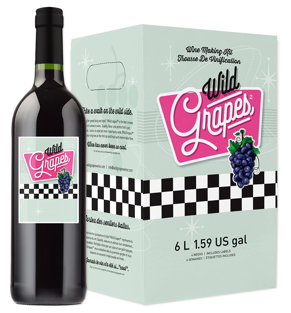Wild Grapes Cabernet kit setup for crafting personalized wine at home