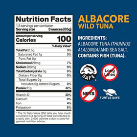 Wild Planet Albacore tuna pole-and-line catch signals sustainable seafood choice.