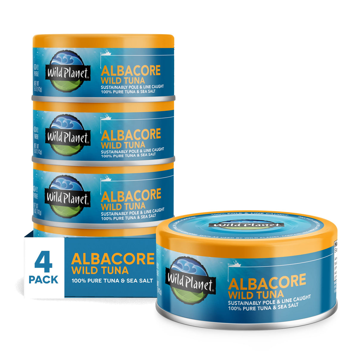 Wild Planet Albacore Tuna steak with sea salt flavor, ready to enjoy
