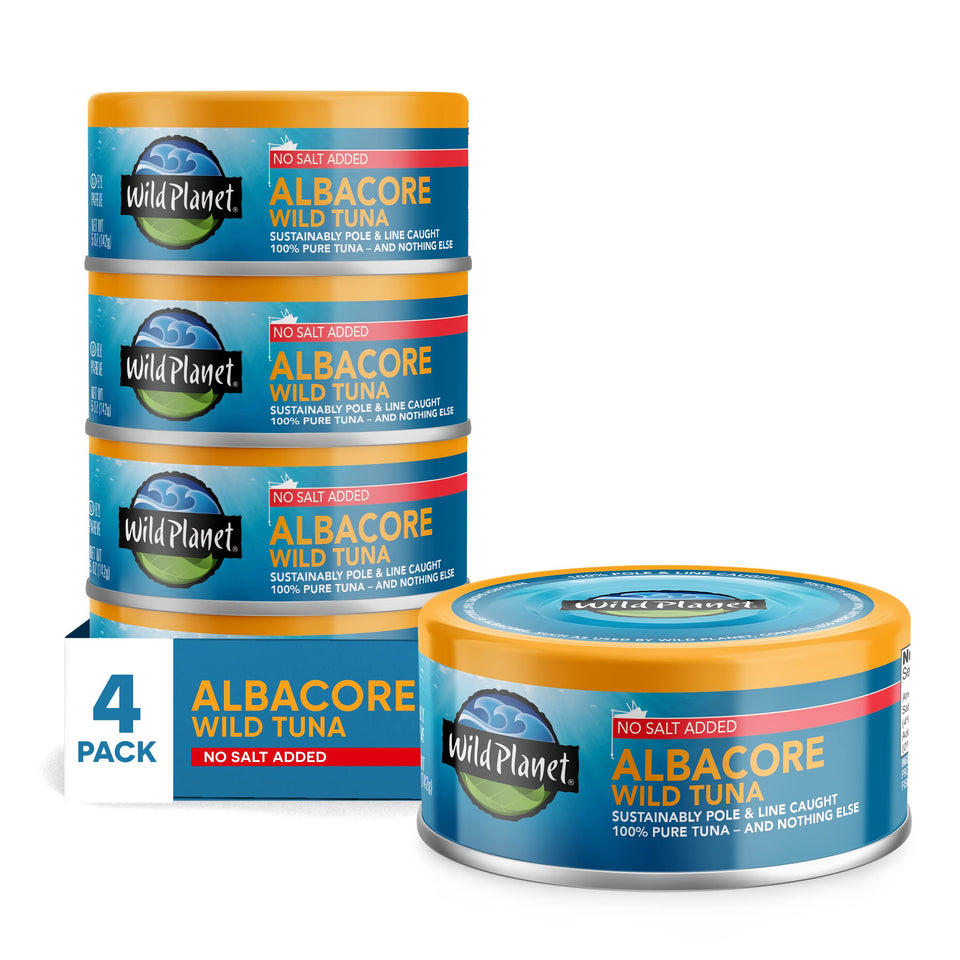 Wild Planet Albacore tuna steak close-up, juicy texture ideal for sandwiches.