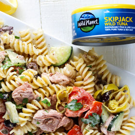 Wild Planet Kosher Pareve label on tuna can.