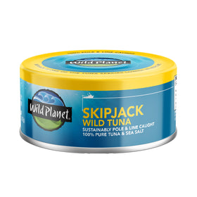 Wild Planet pole-and-line caught tuna highlights sustainable sourcing.