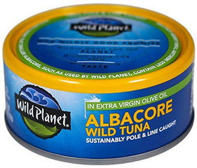Wild Planet pole-and-line caught tuna highlights sustainable sourcing.