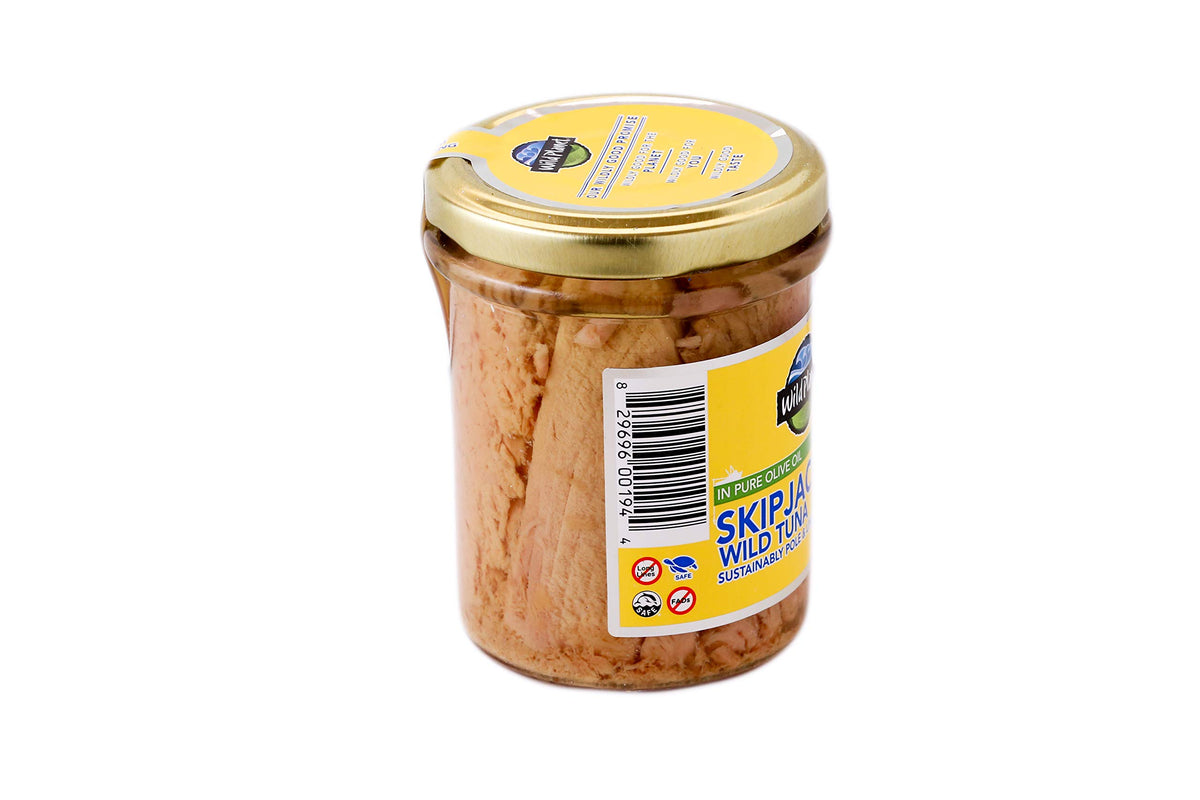 Six-pack tins of Wild Planet tuna in olive oil for easy, on-the-go meals.