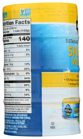 Wild Planet Skipjack Tuna 20 oz pack4 ingredients panel notes no hydrogenated fats