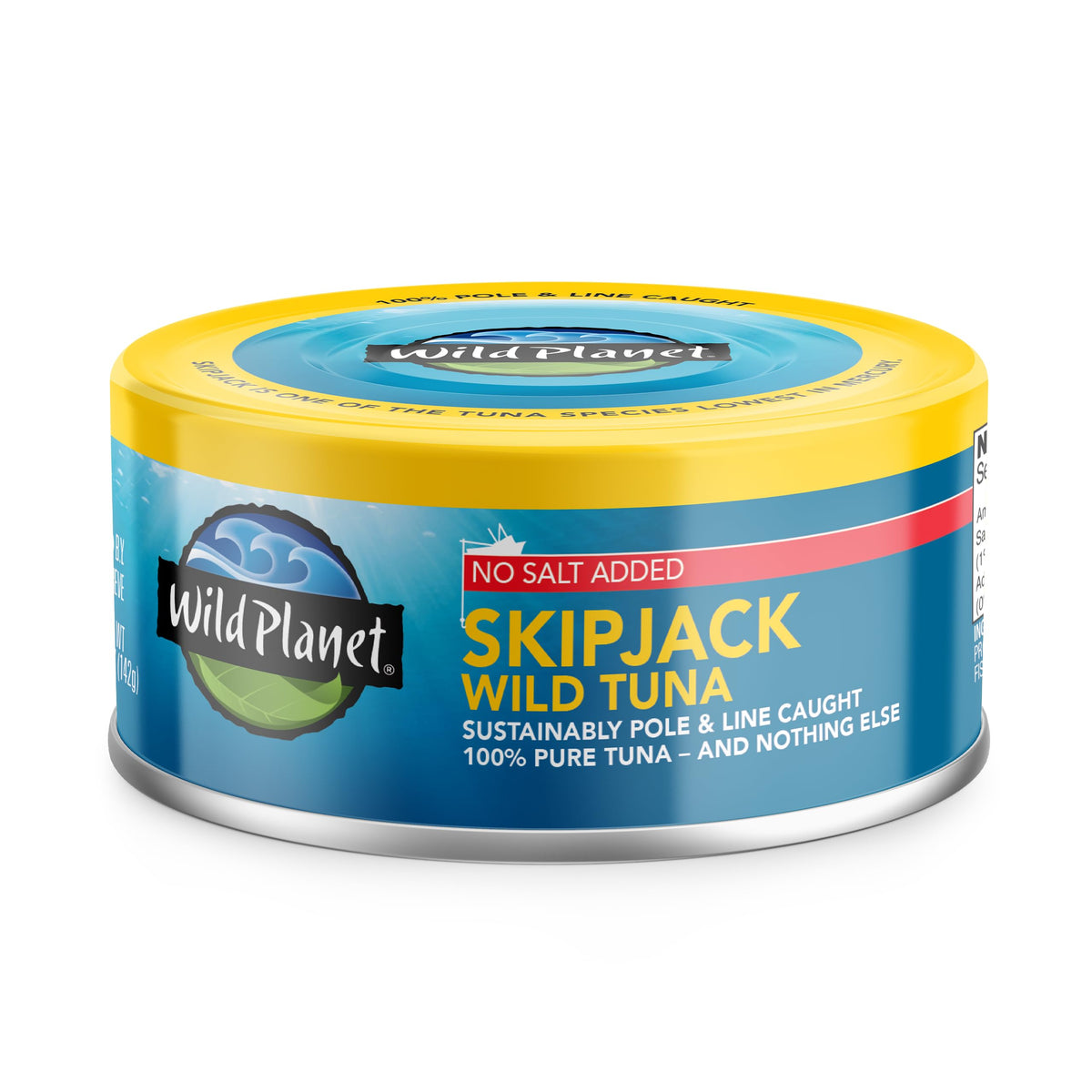 Wild Planet Skipjack tuna can with pull-tab for quick, on-the-go meals.