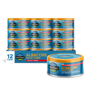 Wild Planet Wild Albacore Tuna steak image shows hand-cut quality for flavorful meals.