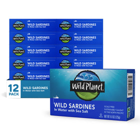 Wild Planet Wild Sardines in Water with Sea Salt can for quick protein snack