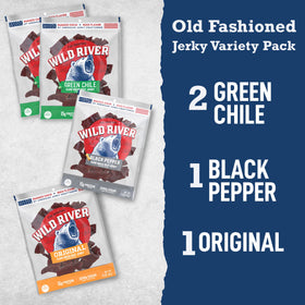 Wild River Black Pepper Jerky pack highlights bold spice perfect for road trips.
