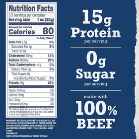Wild River Original Beef Jerky showing 15g protein per bag.