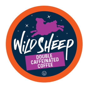 Wild Sheep High Caffeine pods pack emphasizes strong energy for busy mornings.