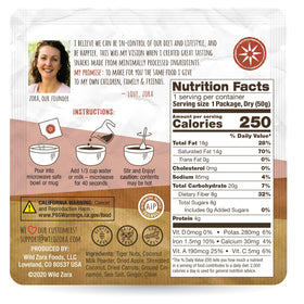 Wild Zora hot cereal serving in a bowl—warm, quick breakfast option.